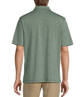 Roundtree & Yorke Performance Short Sleeve Horizontal Textured Jacquard Polo Shirt