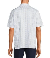 Roundtree & Yorke Performance Short Sleeve Mini Palm Tree Print Polo Shirt