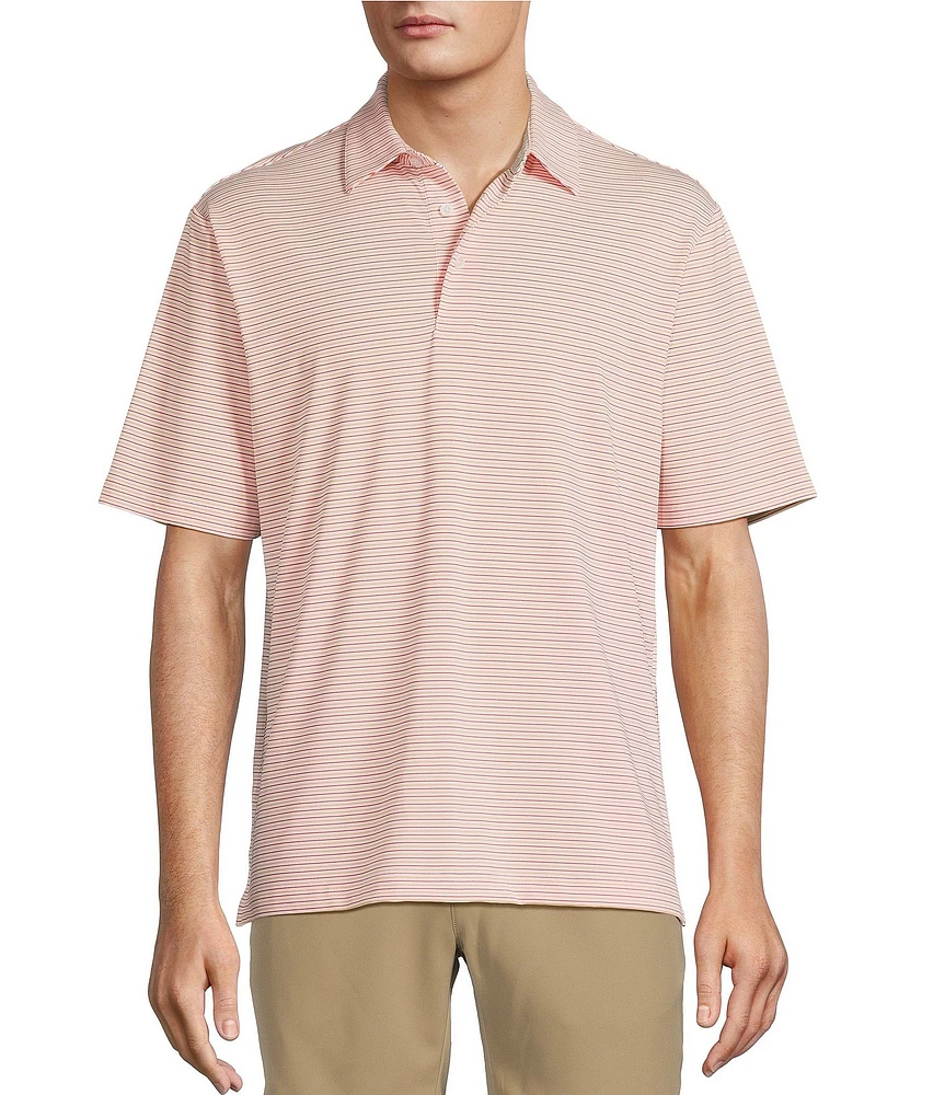 Roundtree & Yorke Performance Short Sleeve Mini Stripe Polo Shirt