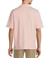 Roundtree & Yorke Performance Short Sleeve Mini Stripe Polo Shirt