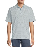 Roundtree & Yorke Performance Short Sleeve Mini Stripe Polo Shirt