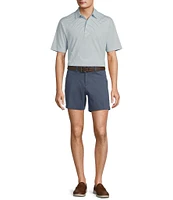 Roundtree & Yorke Performance Short Sleeve Mini Stripe Polo Shirt