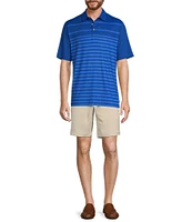 Roundtree & Yorke Performance Short Sleeve Placement Stripe Polo Shirt