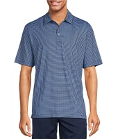 Roundtree & Yorke Performance Short Sleeve Plaid Polo Shirt