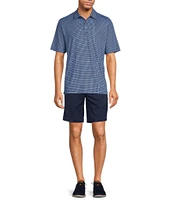 Roundtree & Yorke Performance Short Sleeve Plaid Polo Shirt