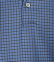 Roundtree & Yorke Performance Short Sleeve Plaid Polo Shirt