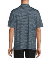 Roundtree & Yorke Performance Short Sleeve Racquet Print Polo Shirt