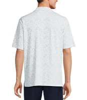 Roundtree & Yorke Performance Short Sleeve Shark Print Polo Shirt