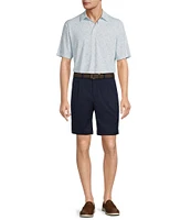 Roundtree & Yorke Performance Short Sleeve Shark Print Polo Shirt