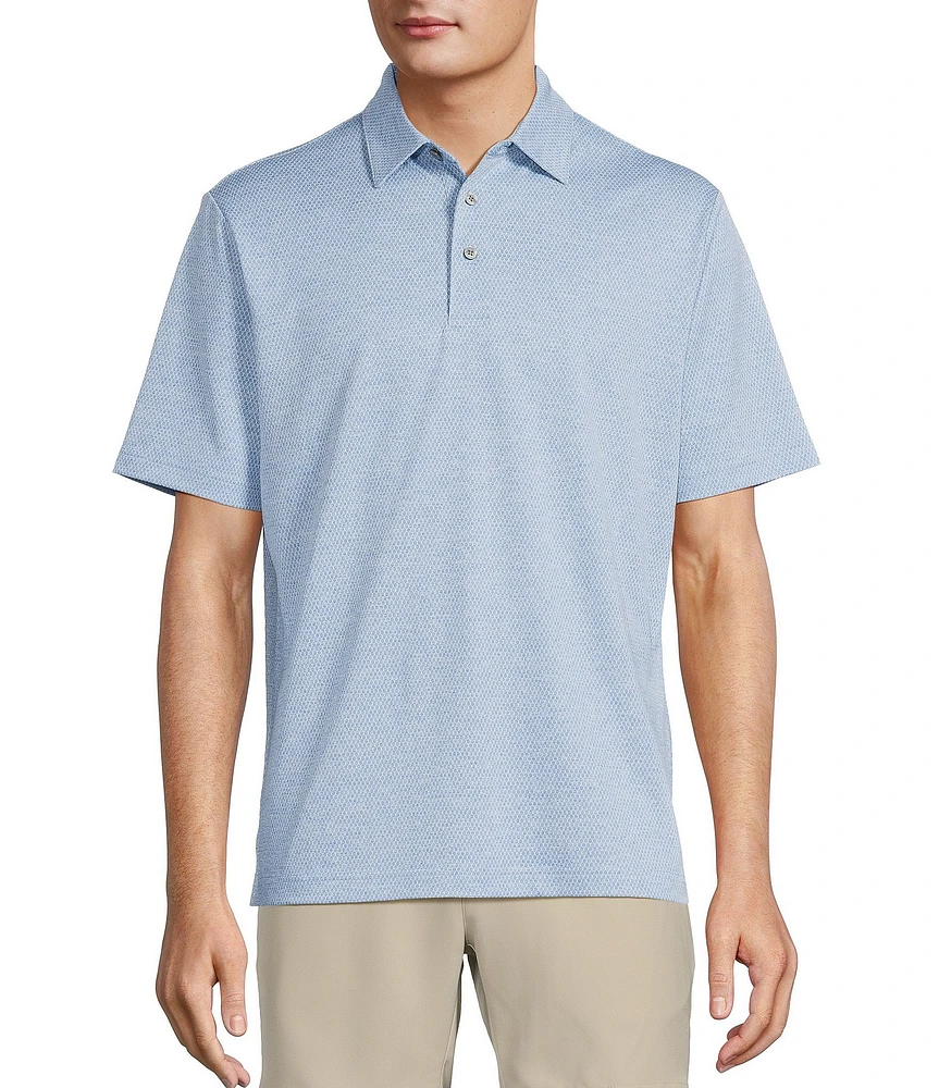 Roundtree & Yorke Performance Short Sleeve Solid Textured Polo Shirt