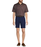 Roundtree & Yorke Performance Short Sleeve Stripe Jacquard Polo Shirt