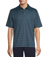 Roundtree & Yorke Performance Short Sleeve Stripe Jacquard Polo Shirt