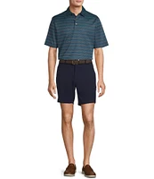 Roundtree & Yorke Performance Short Sleeve Stripe Jacquard Polo Shirt