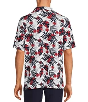 Roundtree & Yorke Performance Short Sleeve Tropical Print Polo Shirt