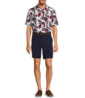 Roundtree & Yorke Performance Short Sleeve Tropical Print Polo Shirt