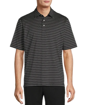 Roundtree & Yorke Performance Short Sleeve Wide Stripe Polo Shirt