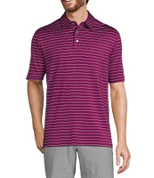Roundtree & Yorke Performance Short Sleeve Wide Stripe Polo Shirt