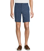 Roundtree & Yorke Performance Straight Fit Flat Front 9#double; Leaf Printed Shorts