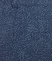 Roundtree & Yorke Performance Straight Fit Flat Front 9#double; Leaf Printed Shorts