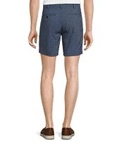 Roundtree & Yorke Performance Stretch Fabric Straight Fit Flat Front 7#double; Geo Printed Shorts