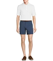 Roundtree & Yorke Performance Stretch Fabric Straight Fit Flat Front 7#double; Geo Printed Shorts