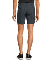 Roundtree & Yorke Performance Stretch Fabric Straight Fit Flat Front 7#double; Geo Printed Shorts