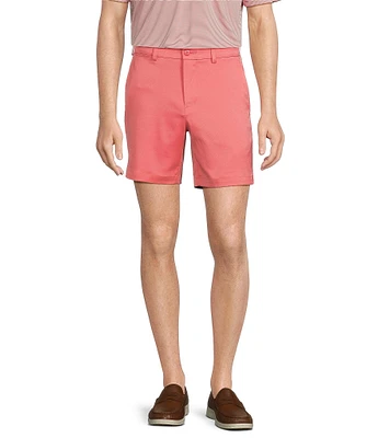 Roundtree & Yorke Performance Stretch Fabric Straight Fit Flat Front 7#double; Solid Shorts