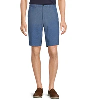 Roundtree & Yorke Performance Text Print Stretch Classic Fit 9#double; Inseam Shorts