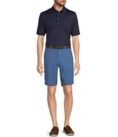 Roundtree & Yorke Performance Text Print Stretch Classic Fit 9#double; Inseam Shorts