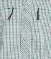 Roundtree & Yorke Performance The Charter Long Sleeve Vented Small Plaid Sport Shirt