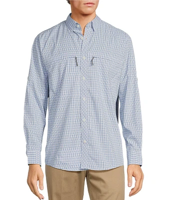 Roundtree & Yorke Performance The Charter Long Sleeve Vented Small Plaid Sport Shirt