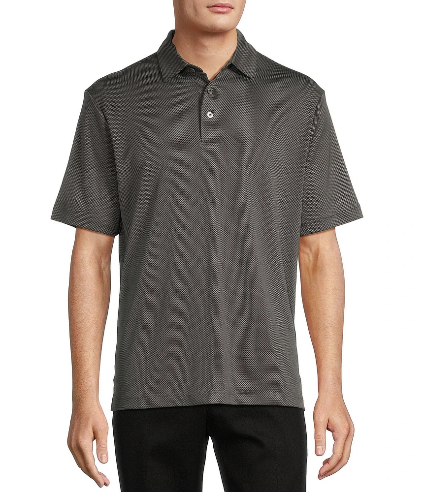 Roundtree & Yorke Performance The Fairway Short Sleeve Jacquard Polo Shirt