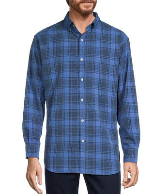 Roundtree & Yorke Performance The Traveler Long Sleeve Large Check Sport Shirt