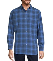 Roundtree & Yorke Performance The Traveler Long Sleeve Large Check Sport Shirt