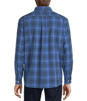 Roundtree & Yorke Performance The Traveler Long Sleeve Large Check Sport Shirt