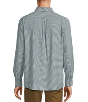 Roundtree & Yorke Performance The Traveler Long Sleeve Mini Gingham Stretch Twill Sport Shirt