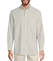 Roundtree & Yorke Performance The Traveler Long Sleeve Small Check Chambray Sport Shirt