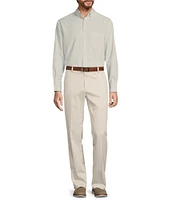 Roundtree & Yorke Performance The Traveler Long Sleeve Small Check Chambray Sport Shirt