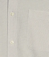 Roundtree & Yorke Performance The Traveler Long Sleeve Small Check Chambray Sport Shirt