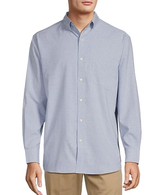 Roundtree & Yorke Performance The Traveler Long Sleeve Solid Chambray Sport Shirt