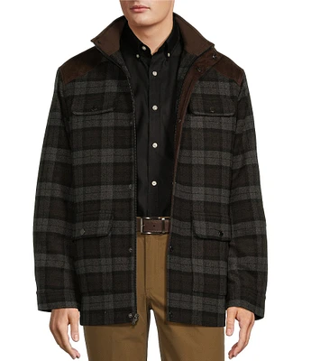 Roundtree & Yorke Plaid Wool Blend Jacket