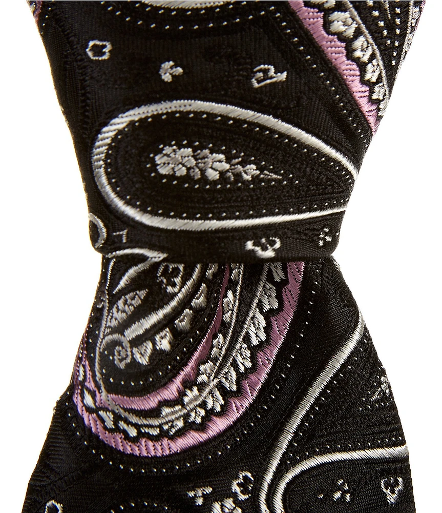 Roundtree & Yorke Pop Of Paisley 3 1/4#double; Woven Silk Tie