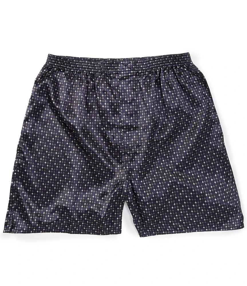 Roundtree & Yorke Printed Charmeuse Lounge Jam Shorts