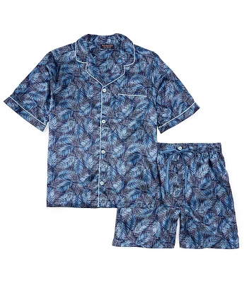 Roundtree & Yorke Printed Pajama Shirt Matching Pant 2-Piece Set