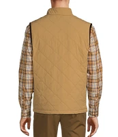 Roundtree & Yorke Quilted Corduroy Trim Solid Vest