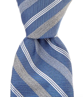 Roundtree & Yorke Repeat Striped 2 3/4#double; Silk Blend Tie