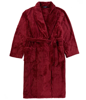 Roundtree & Yorke Robe Long Sleeve Solid Plush Robe