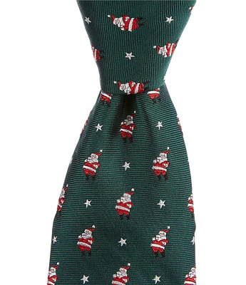 Roundtree & Yorke Santa Stars 3 1/8#double; Woven Silk Tie