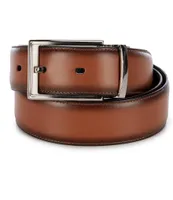 Roundtree & Yorke Shiny Nickle Reversible Leather Belt