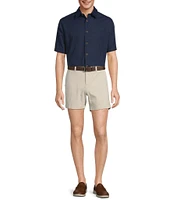 Roundtree & Yorke Short Sleeve Bandana Jacquard Print Shirt